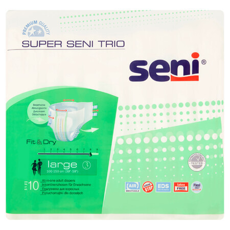 Super Seni Trio, pannolini, Large, 10 pz.