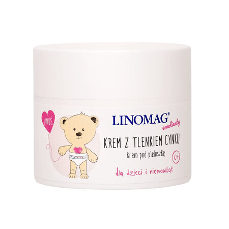 Linomag Emolients, crema con ossido di zinco per neonati e bambini dal primo giorno di vita, 50 ml