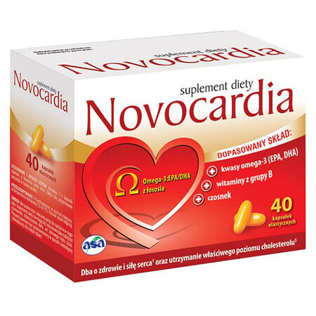 Integratore alimentare Novocardia, 40 capsule per il cuore sano - per la salute e la vitalità.