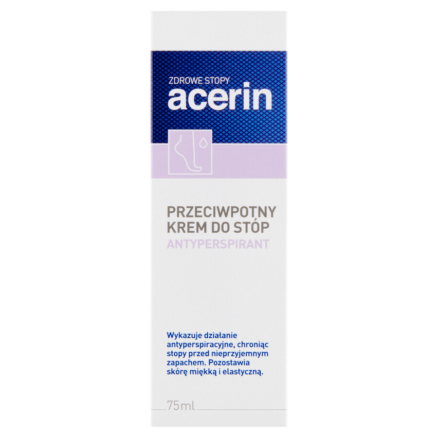 Crema Antiperspirante per Piedi Acerin, Efficiente Antisudore 75 ml
