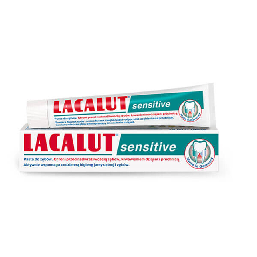 Pasta dentifricia Lacalut Sensibile - 75 ml, formula per la delicata cura dei denti sensibili