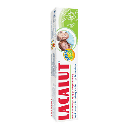 Pasta dentifricia Lacalut per bambini dai 4 ai 8 anni, contro la carie, 50 ml.