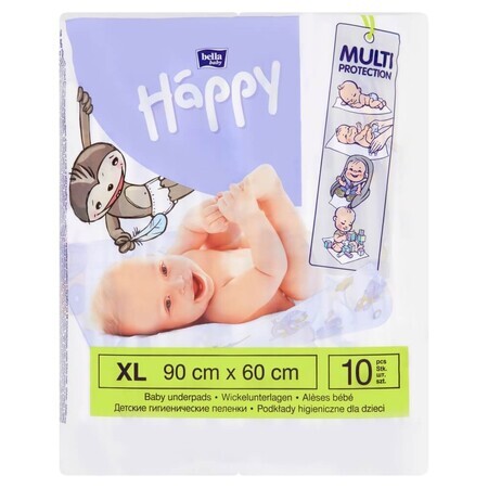 Assorbenti igienici, Bella Baby Happy, 60x90cm, Confezione da 10 unità