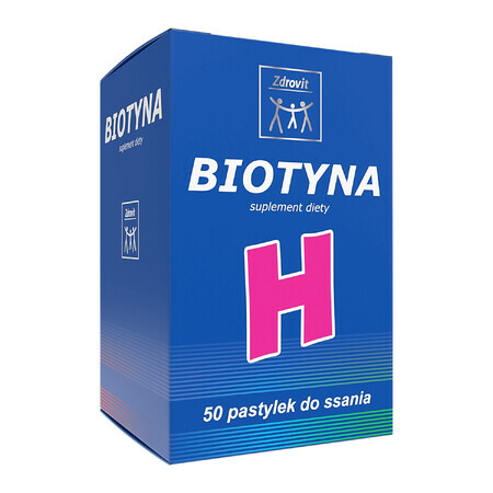 Compresse Zdrovit con Biotina, Gusto Ananas - Confezione da 50 pz.