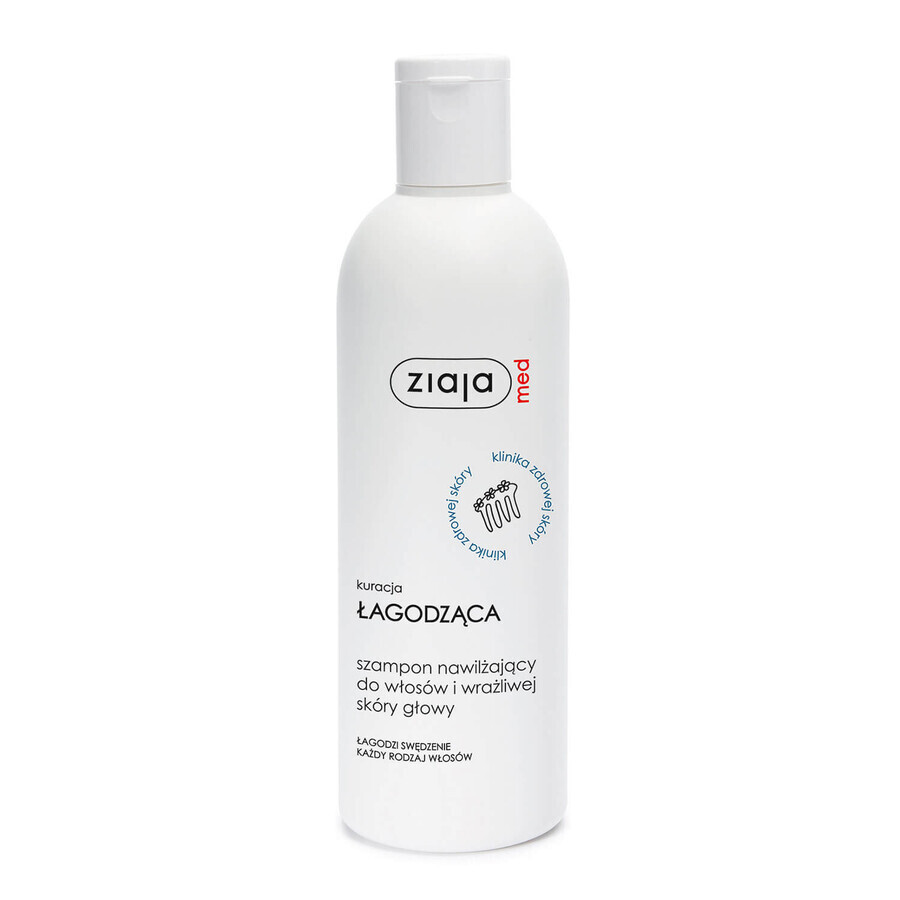 Ziaja Med Kuracja Łagodząca, shampoo idratante per capelli e cuoio capelluto sensibile, 300 ml