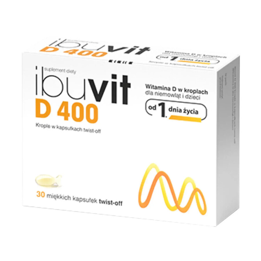 Ibuvit D 400 UI per Bambini - Integratore Alimentare 30 Capsule Twist-Off