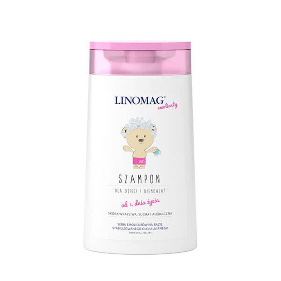 Linomag Emolients, shampoo per neonati e bambini dal primo giorno di vita, 200 ml