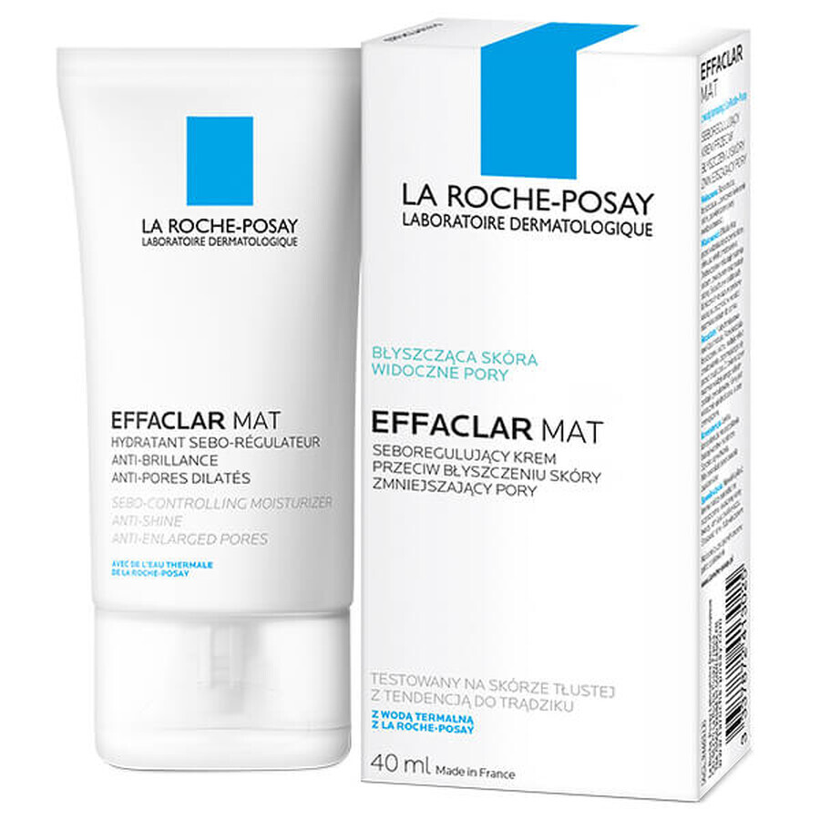 La Roche-Posay Effaclar Mat, crema seboregolatrice contro la lucentezza della pelle, 40 ml