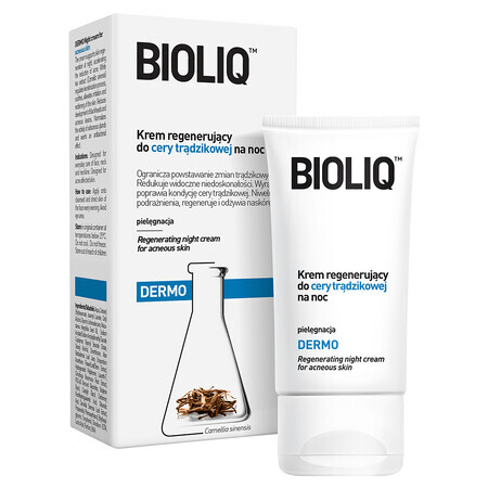 Crema rigenerante notte per pelle acneica BIOLIQ Dermo, 50 ml