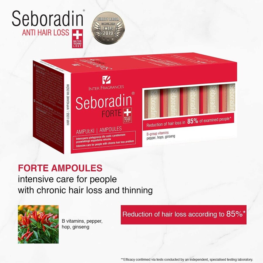 Treatment against hair loss Seboradin Forte, 14 ampoules x 5.5 ml, Lara