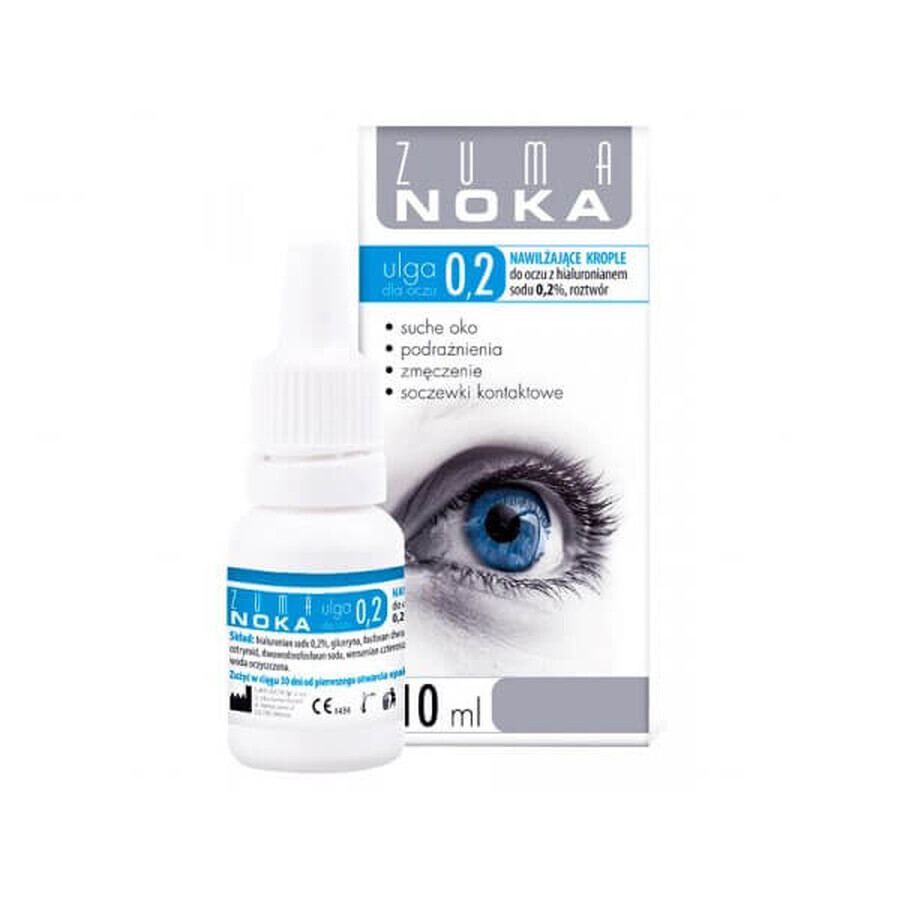 Zuma Noka, Gocce per gli occhi al 0,2% - Riduce l Irritazione e l Affaticamento Oculare, 10ml