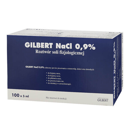 Soluzione Fisiologica Gilbert NaCl 0.9%, 100 fiale x 5ml