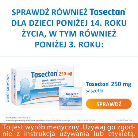 Tasectan 500 mg preparato per la diarrea per adulti e bambini più grandi, 15 capsule