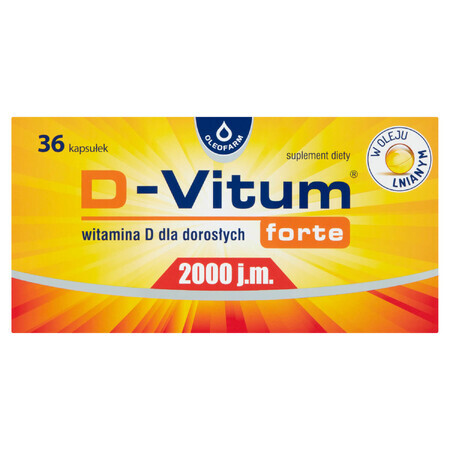 D-Vitum Forte 2000 UI - Integratore Alimentare in Capsule, Confezione da 36