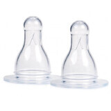 Canpol Babies, round silicone teat for baby bottles, size 3-fast, 2 pieces