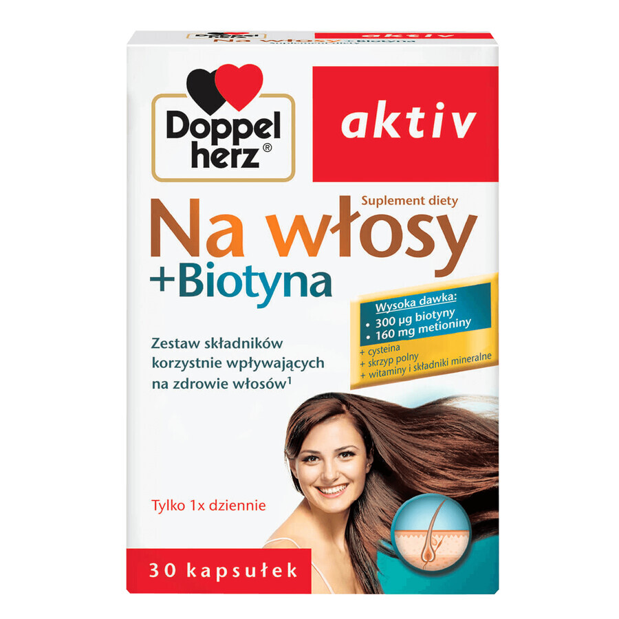 Doppelherz aktiv Na włos + Biotin, 30 capsules