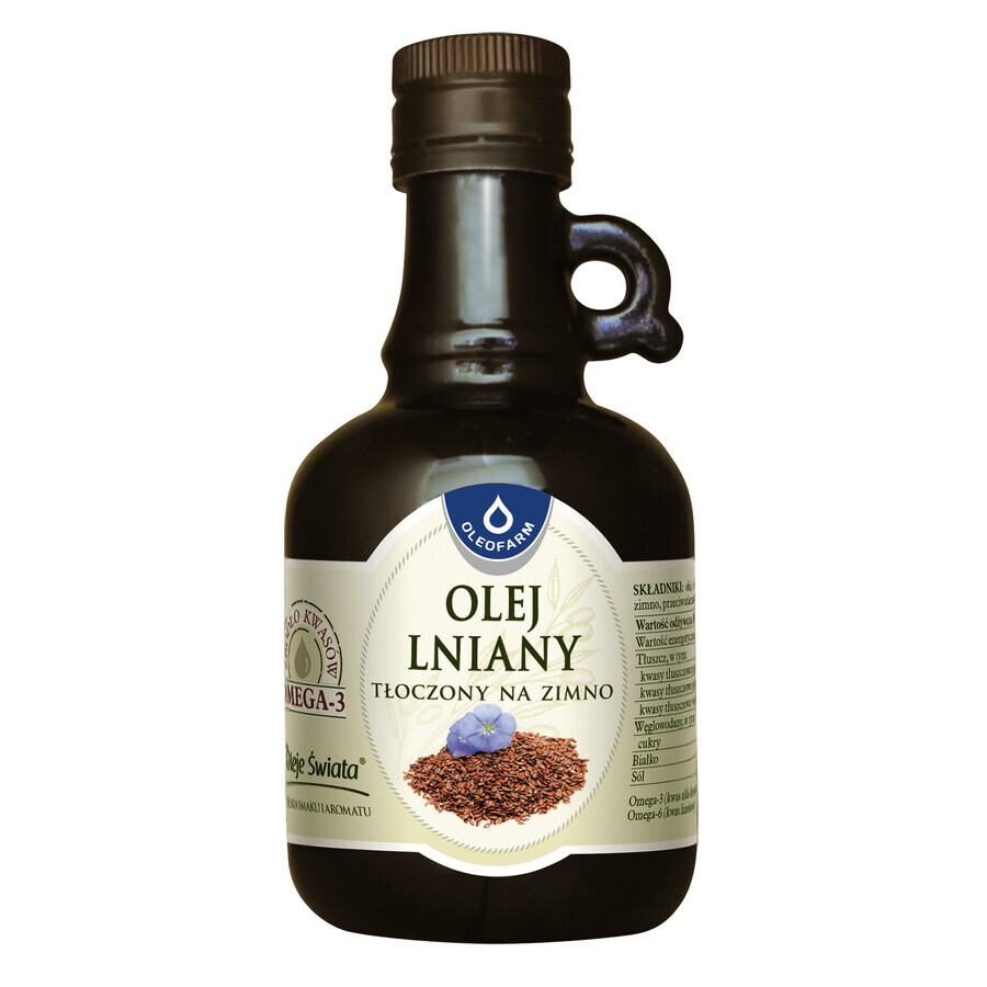 Oleofarm Oli dal Mondo Olio di lino spremuto a freddo, 250 ml