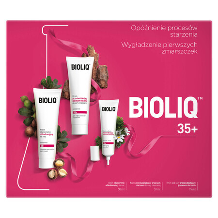 Coffret Bioliq 35+, crème anti-âge pour peaux mixtes, 50 ml + crème de nuit régénérante, 50 ml + crème contour des yeux anti-âge, 15 ml