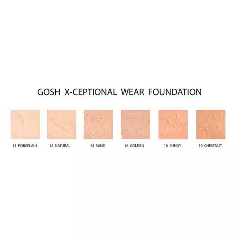 Gosh X-Ceptional Wear Foundation Long Lasting Makeup Podkad do twarzy 12 Natural, 30ml