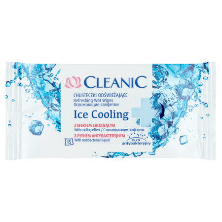 Cleanic Ice Cooling, salviette rinfrescanti, 15 pezzi
