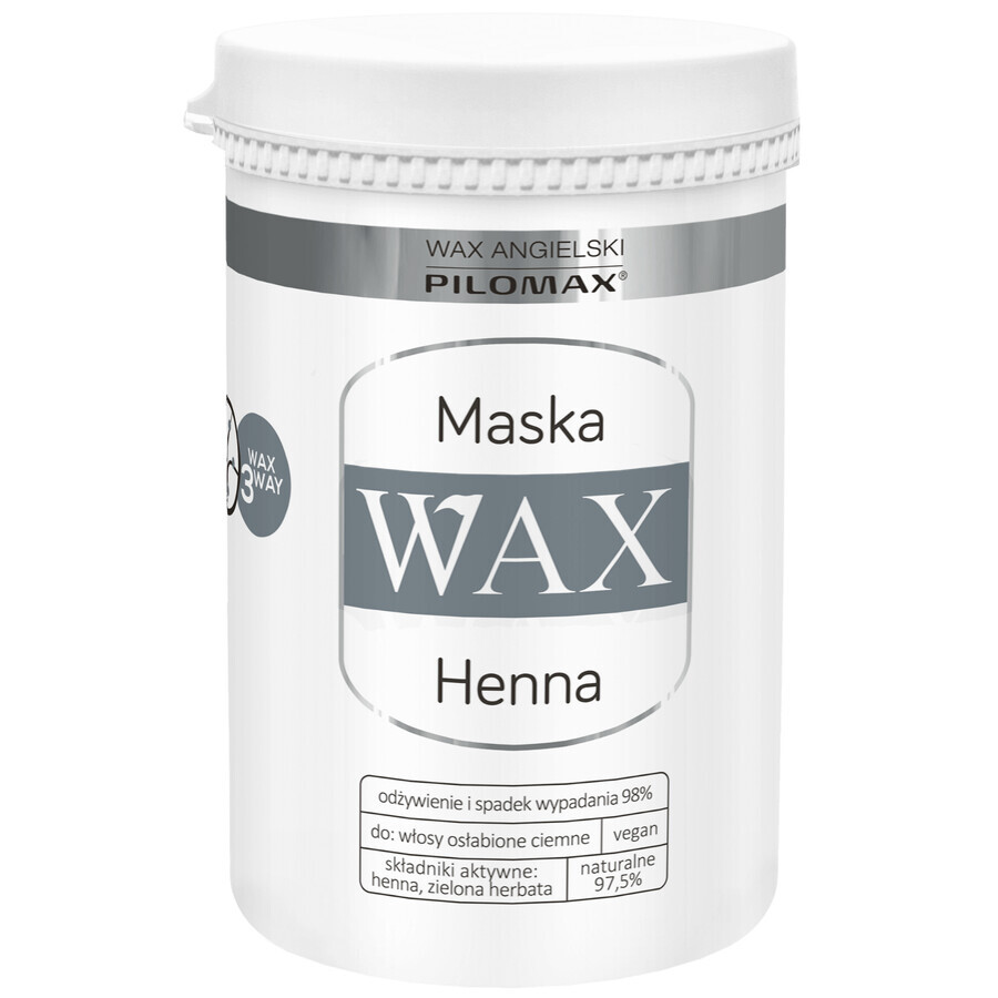 WAX Pilomax Natur Classic, Henna, regenererend masker voor donker haar en hoofdhuid, 480 ml