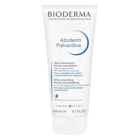 Bioderma Atoderm Préventive, crème nourrissante fortifiante pour la peau des enfants et nourrissons, peau atopique, 200 ml