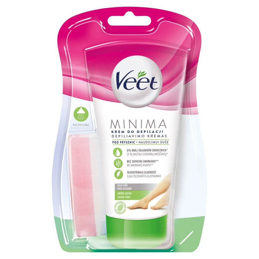 Veet Crema Depilatoria Doccia Corpo Pelle Secca, 135ml