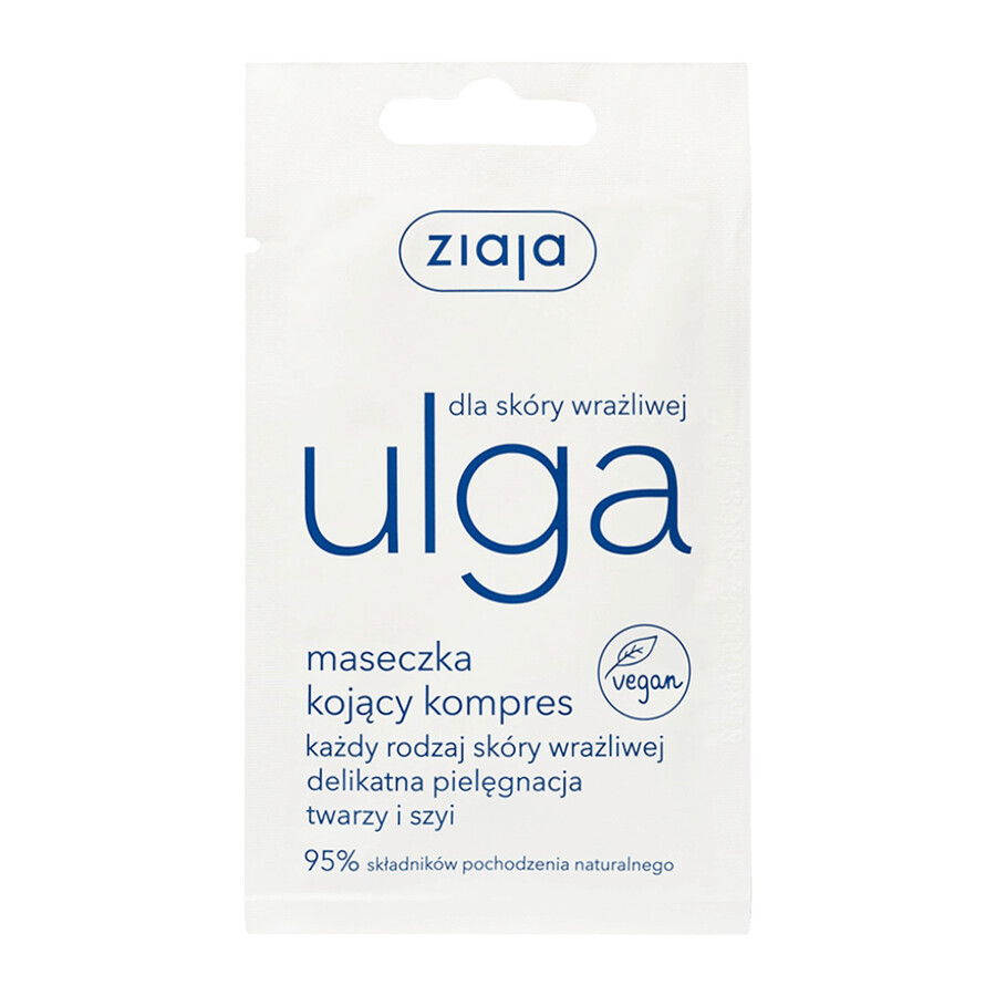 Ziaja Ulga, maschera impacco lenitiva per pelli sensibili, 7 ml