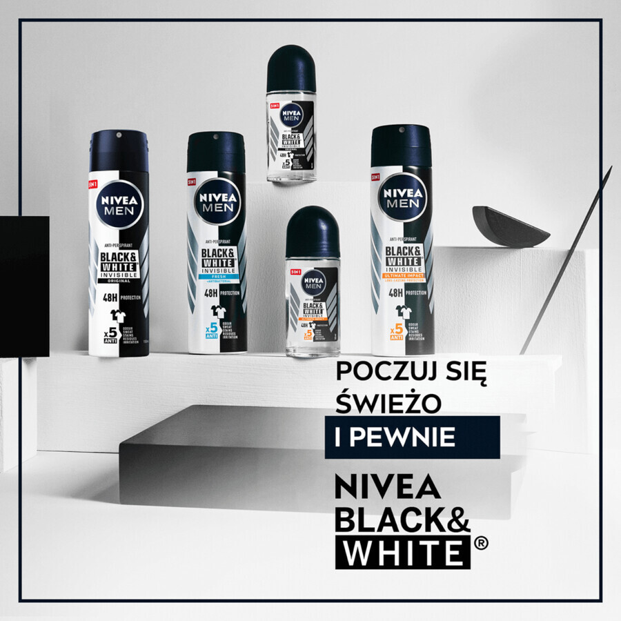 Nivea Men Nero amp;Bianco Invisibile Originale Deodorante con Spray 250ml - Antitraspirante che previene le macchie bianche sui vestiti neri. Protezione 24 ore contro il sudore. Delicato profumo.