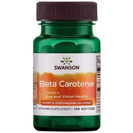 Beta Carotene 10000 IU, 100 capsules, Swanson