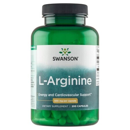 Swanson, Integratore Alimentare con L-Arginina 500mg, 200 Capsule