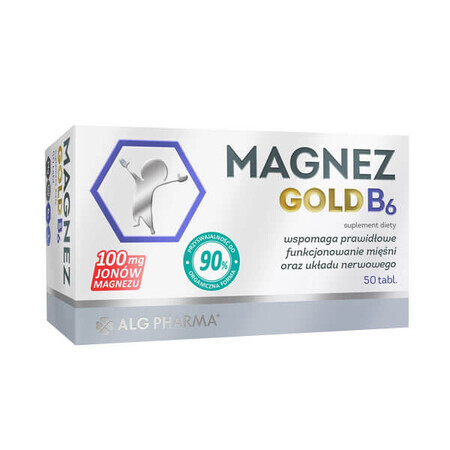 Compresse d oro Magnesio con vitamina B6, integratore alimentare, 50 compresse.