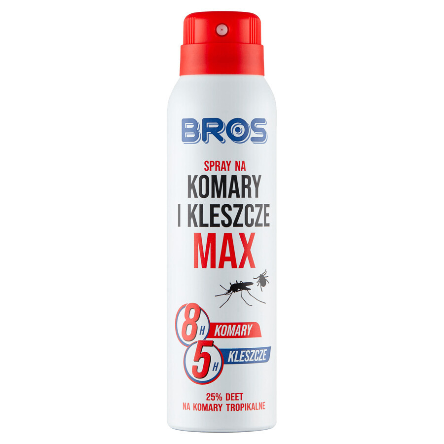 Bros, Max spray per zanzare e zecche, DEET 25,77%, 90 ml
