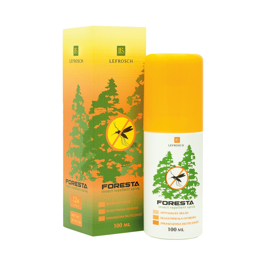 Lefrosch Foresta, spray antizanzare, 30% DEET, 100 ml