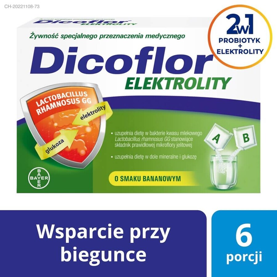 Dicoflor Elettroliti, 12 buste (6 porzioni)