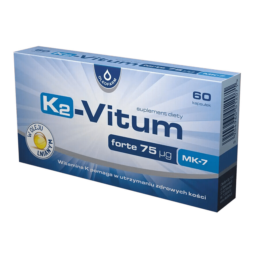 K2-Vitum Forte 75 µg, vitamina K2 MK-7, 60 capsule