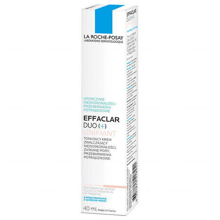 La Roche-Posay Effaclar Duo+ Unifiant, crème teintée anti-imperfections, teinte claire, 40 ml