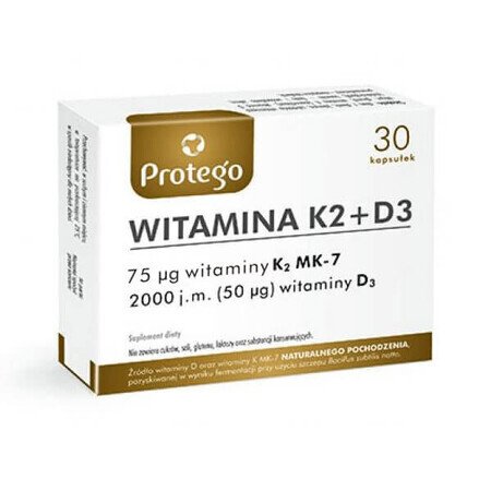 Protego Vitamine K2 + D3, 30 gélules