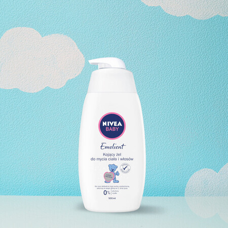 Nivea Baby Emolient, gel detergente lenitivo per corpo e capelli dal primo giorno, 500 ml