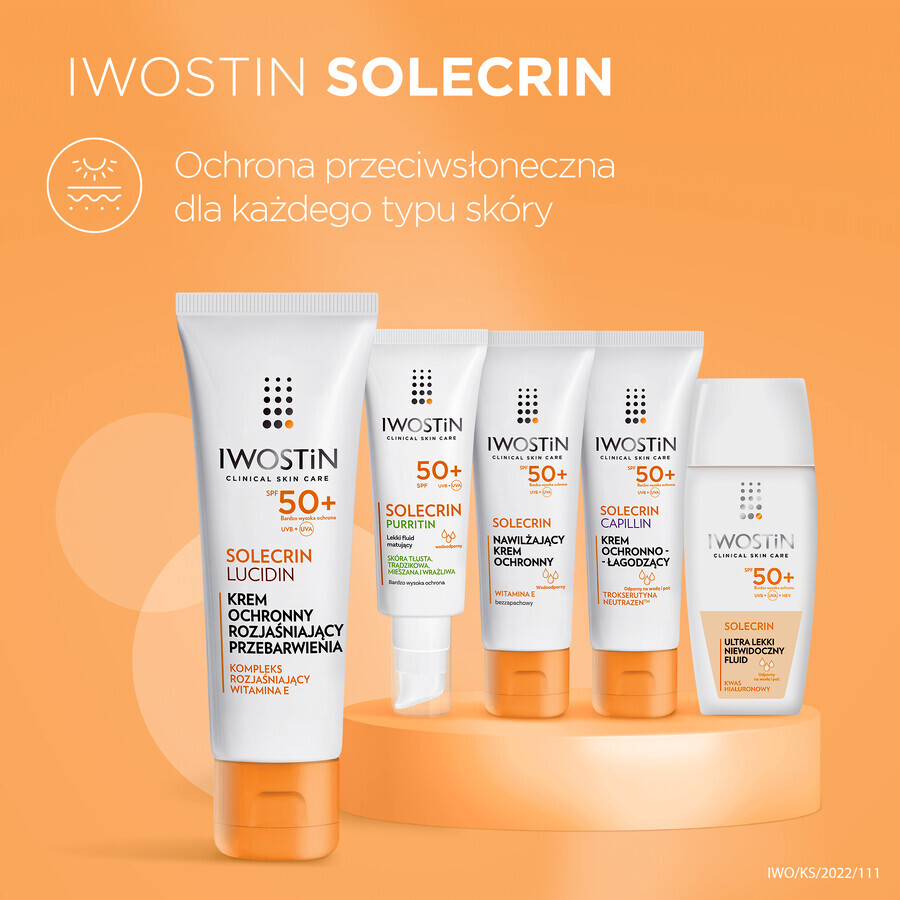 Crema Correttiva Solare Protettiva Iwostin Solecrin Lucidin SPF 50+ 50ml