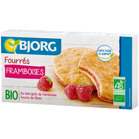 Biscotti ecologici ripieni di lamponi, 175g, Bjorg