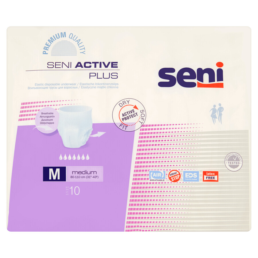 Mutandine assorbenti Seni Active Plus 10 pezzi M - Lunga durata!