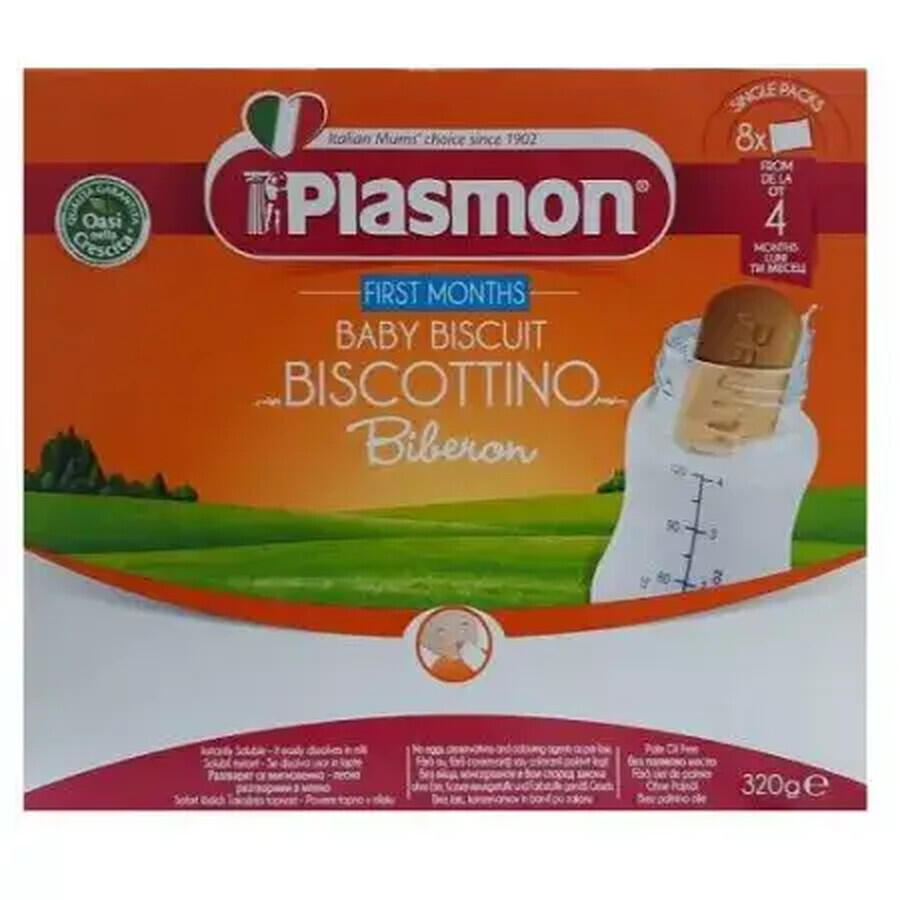 Biscotti per biberon Primi Mesi, +4 mesi, 320 g, Plasmon