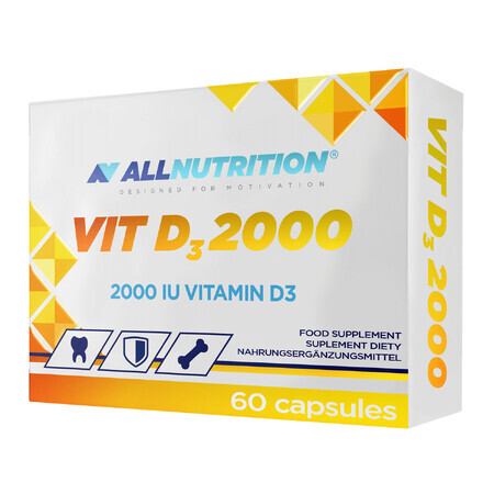 Allnutrition Integratore di Vitamina D3 2000 in Capsule, Confezione da 60