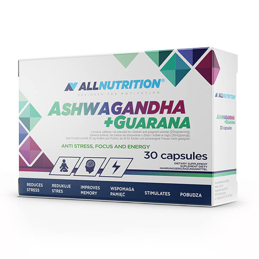 Integratore di Ashwagandha e Guarana: Capsule di Alta Qualità per Tutte le Proprietà - 30 capsule