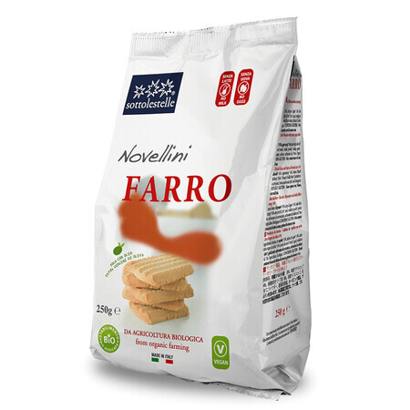 Biscotti vegani a base di farina di farro Novellini eco, 250 g, Sottolestelle