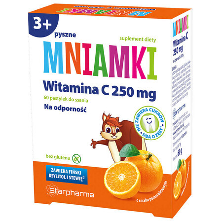 Rinfresca la tua immunità con le Pastiglie da Succiare alla Vitamina C, 250 mg - 60 pz. Promuovi uno stile di vita sano con i Deliziosi Mniam!