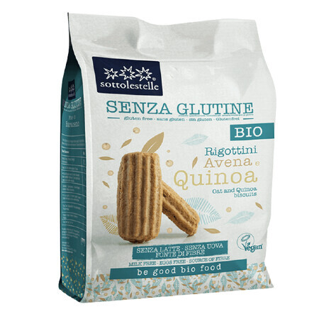 Biscotti vegani senza glutine con avena e quinoa eco, 250 g, Sottolestelle