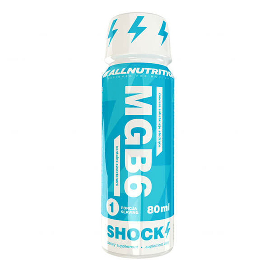 Allnutrition MGB6 shock, 80 ml - Integratore di Magnesio e Vitamine B6 per un Energia Naturale e Sostenibile
