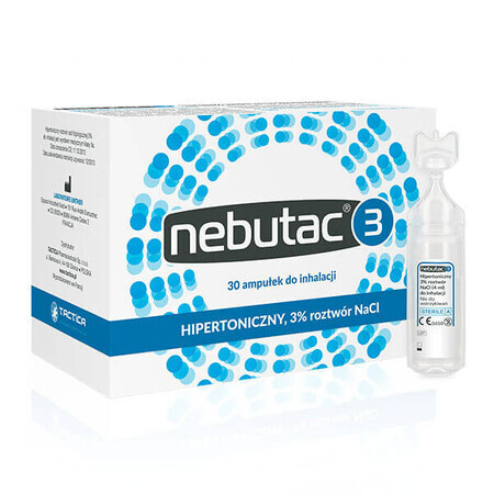 Nebutac 3, soluzione per inalazione ipertonica 3% NaCl, 4 ml x 30 fiale